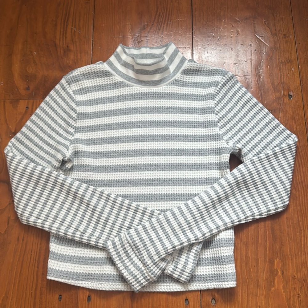 Aerie waffle long sleeve with a high neck